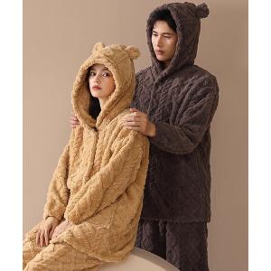 パジャマ ルームウェア 男 / 女 ケーブルデザイン アニマルニットルームウェア レディース メンズ
