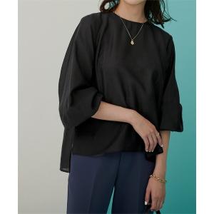 シャツ ブラウス ボリュームスリーブシアーブラウス