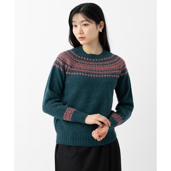 ニット セーター Harley of Scotland ピュアニューウール ノルディックセーター レ...