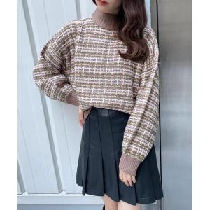 ニット ファンシーツイードニット レディース
