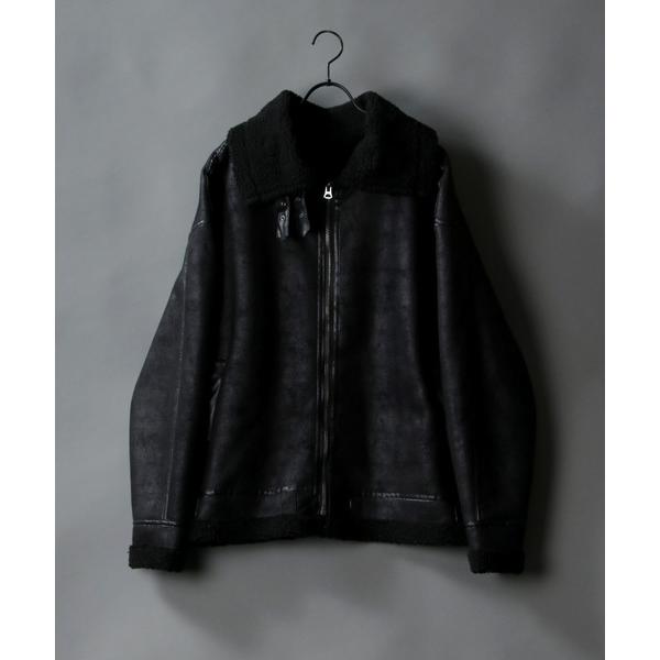 ムートンジャケット ムートンコート synthetic leather mouton  B-3 ja...