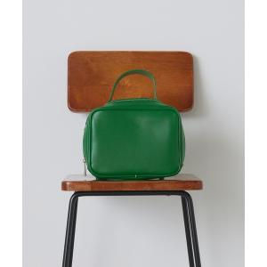 ボストンバッグ 「forksy.」スクエアショルダーバッグ スムースPUレザー＆キャンバスPUレザーコンビ レディース