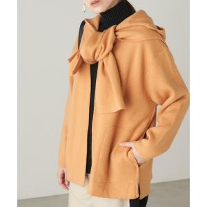アウター カシミヤ混2WAYデザインフードジャケット