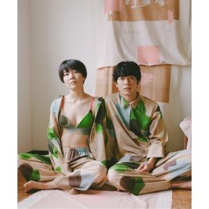 パジャマ ルームウェア 大きく描いた植物のパジャマ レディース メンズ