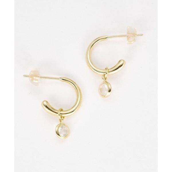 ピアス フープピアス　ループ/ムーンストーン レディース