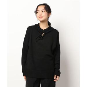 ニット セーター フリルネックリボンニット レディース