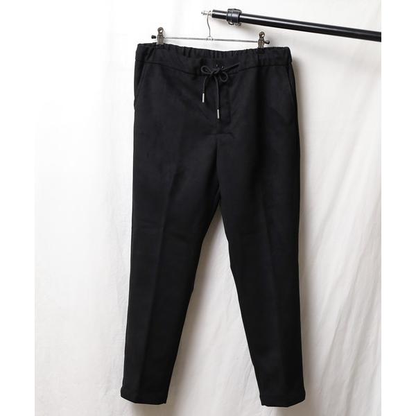 スラックス 「フェイクスエード」スリムテーパードスラックス メンズ レディース