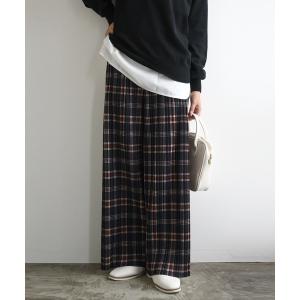 パンツ 裏起毛プリーツパンツ レディース