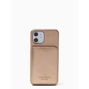 スマホケース ステイシー メタリック サフィアーノ レザー カード ホルダー フォン ケース 12/12 pro