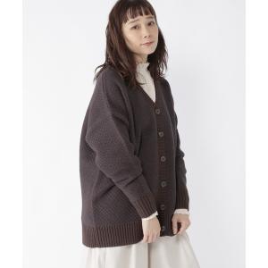 カーディガン 5ゲージ柄編み2WAYカーディガン レディース