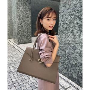 トートバッグ スクエアエコレザートートバッグ レディース