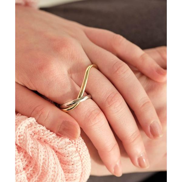 指輪 リング バイカラーWフープリング レディース