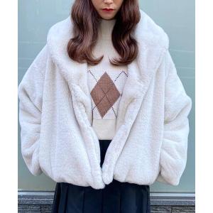 ジャケット ブルゾン ショールカラーエコファーコート