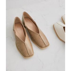 シューズ スクエアトゥセンターシーム甲深バブーシュ