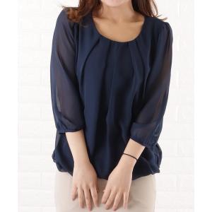 ブラウス シャツ シースルー袖 シフォンブラウス レディース