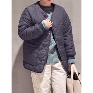 ノーカラーコート コート キルティングコート レディース