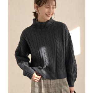 ニット ケーブルタートルニット＊