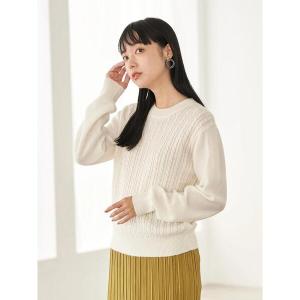 ニット セーター ベーシックケーブルニットプルオーバー＊ レディース