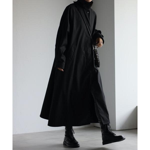 ステンカラーコート コート ステンカラースタンドロングコート / バルマカンコート レディース