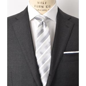 ドレイクス Drake's 日本製 シルクソリッドネクタイ シルバー 無地