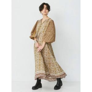 ワンピース エスニックプリントラメワンピース