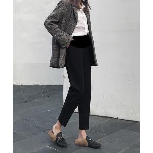 マタニティ ウェスト調整可能韓国風マタニティ スラックス