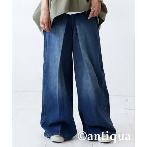 ジーンズ デニム デニムパンツ タックワイドパンツ レディース