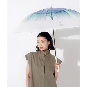 傘 「ビニール傘」空色アンブレラ 切り継ぎグラデーション 長傘 雨傘 Wpc. レディース