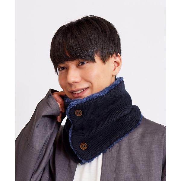 ネックウォーマー スヌード ボタン付きネックウォーマーWEB限定 メンズ レディース