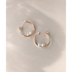 Jewel closet by L&Co. ピアス K10 淡水パール フープ ピアス