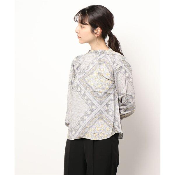 ブラウス シャツ SALON1979/ペイズリー柄ギャザーブラウス レディース