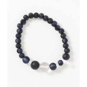 ブレスレット 「岩座」藍檜 勝色勾玉ブレスレット「クリスタル」 メンズ