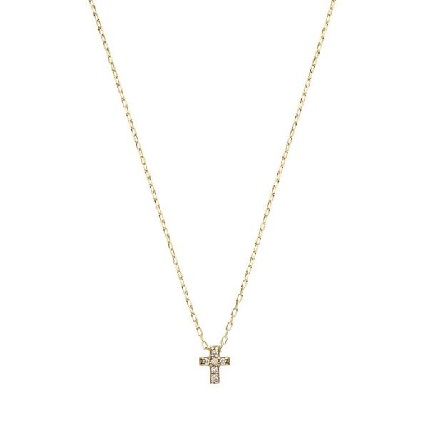 ネックレス K10イエローゴールド　ダイヤモンド クロスネックレス レディース