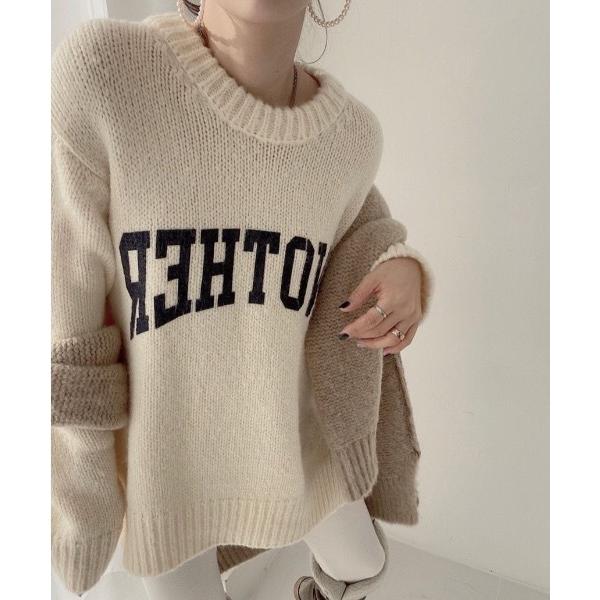 ニット セーター カラーロゴニット レディース