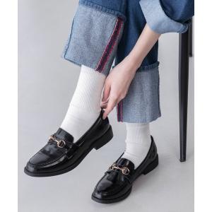 ローファー フェイクレザービットローファー