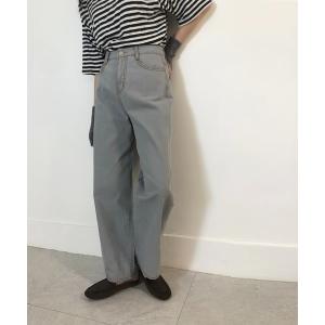 パンツ デニム ジーンズ ワイドストレートシルエットデニム レディース