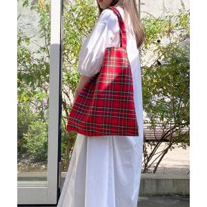 トートバッグ タータンチェックバッグ レディース