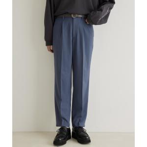 パンツ スラックス ワタ染めTRワンタックストレートパンツ