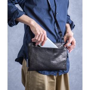 ショルダーバッグ PATRICK STEPHAN パトリックステファン / Leather shoulder bag 'pouch' ソフトシープスキンレザーショルダーバッグ サコッシュ / 181AB…