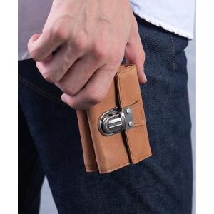 メンズ 財布 PATRICK STEPHAN パトリックステファン / Leather trifold wallet 'cartable' ソフトシー｜zozo