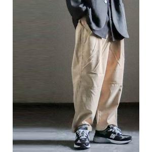 ワイドパンツ パンツ 綿ツイル切替バルーンパンツ メンズ レディース