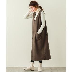 ワンピース ジャンパースカート Vネックジャンパースカート