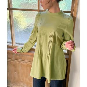 シャツ ブラウス ヨーク切替ロングシャツ