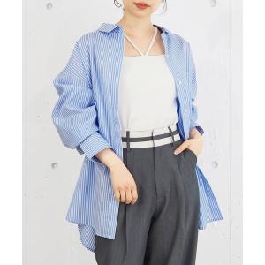 ブラウス シャツ ストライプビッグシャツ レディース
