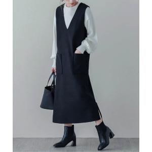 ジャンパースカート Vネックジャンパースカート