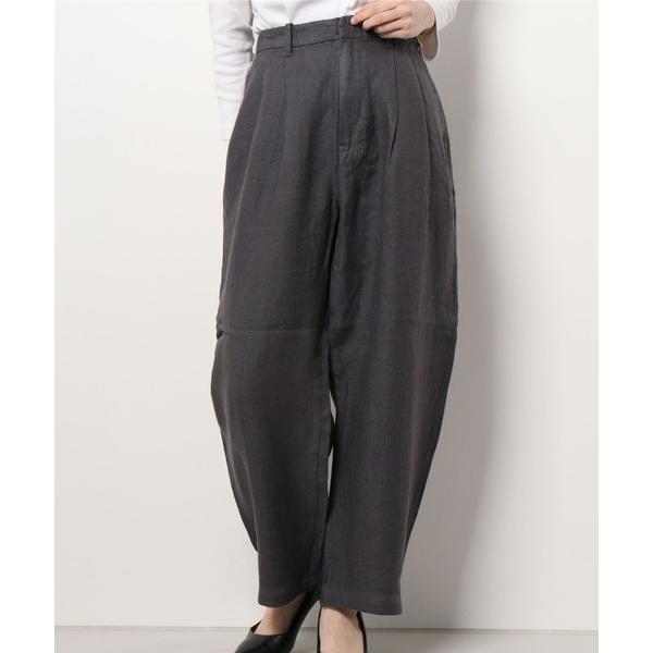パンツ R3931 ヘリンボーンリネンワイドトラウザー レディース