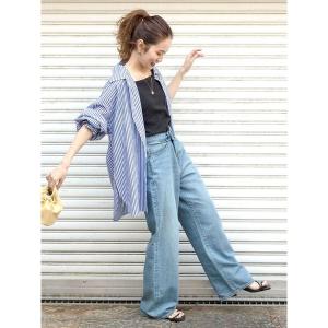 シャツ ブラウス ストライプルーズシャツ レディース