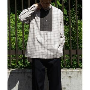 COMOLI◇23SS/WOOL SILK PULLOVER SHIRT/長袖シャツ/2/ウール/NVY/X01