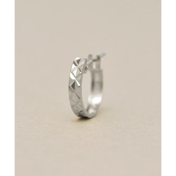 ピアス K14/K10クロスカットフープピアス( WG) レディース メンズ