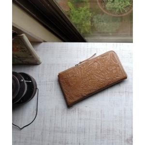 財布 「Lapis note」レザーハンドカービングロングウオレット レディース メンズ